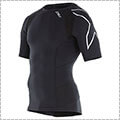 2XU Compression S/S Top　黒/シルバー