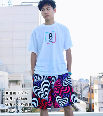 Ballist a Lot of Hearts Zipper Shorts　ピンク/パープル/赤