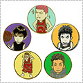 INOUE TAKEHIKO SLAMDUNK ピンバッヂ5個セット　湘北高校（コミカル）