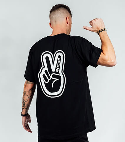 Deuce Outline Tee　黒/白