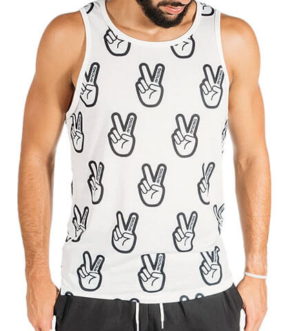 Deuce All Over Peace Tank Top　白