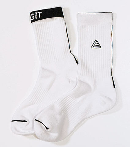 LEGIT Middle Socks　白/黒
