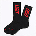 LEGIT Logo Middle Socks　黒/赤