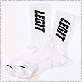 LEGIT Logo Middle Socks　白/黒