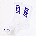 LEGIT Logo Middle Socks　白/パープル