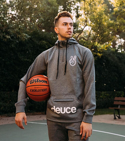 Deuce Athletic Zip Hoodie　ストーングレー