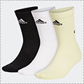 adidas Basketball Crew Socks (3P) イエローティント/白/黒