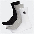 adidas Cushioned Crew Socks (3P) ミディアムヘザー/白/黒