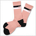 Arch Bi-color Crew Mid. Socks　コーラル/黒