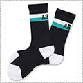 Arch Bi-color Crew Mid. Socks　黒/白