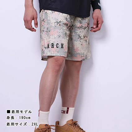 Arch Overlap Camo Shorts　サンド