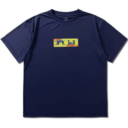 AKTR Scribble Box Logo Sports Tee　紺