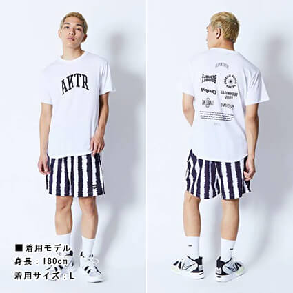 AKTR Referee Stripe 5.5-Inch Short Wide Pants　白/黒