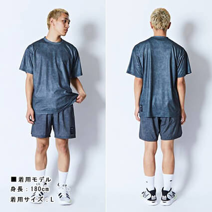 AKTR Mock Garment Dyed Loose Fit Sports Tee　黒
