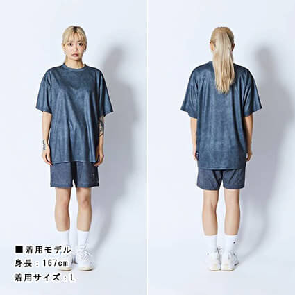 AKTR Mock Garment Dyed Loose Fit Sports Tee　黒