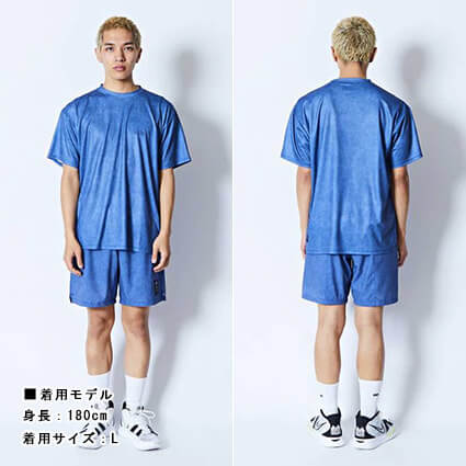 AKTR Mock Garment Dyed Loose Fit Sports Tee　ブルー
