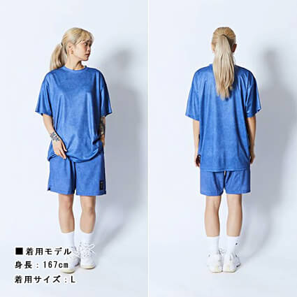 AKTR Mock Garment Dyed Loose Fit Sports Tee　ブルー