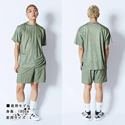 AKTR Mock Garment Dyed Loose Fit Sports Tee　グリーン