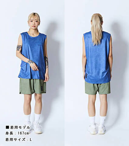 AKTR Mock Garment Dyed Sports Sleeveless　ブルー