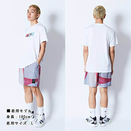 AKTR Halftone 5.5-Inch Short Wide Pants　赤