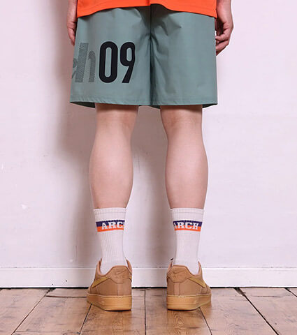 Arch Bi-color Crew Mid. Socks　ペイルグレー/パープル