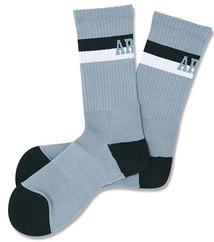 Arch Bi-color Crew Mid. Socks　ストーンブルー/黒