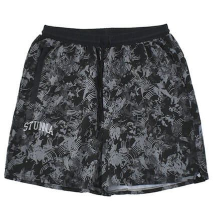 STUNNA College Camo Shorts　黒