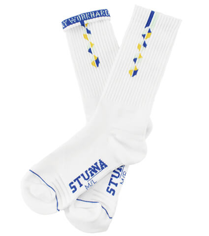 STUNNA HEX PP Socks　白/オーシャンブルー