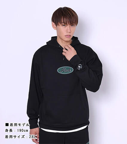 Arch Oval Logo Sweat P/O Parka　黒