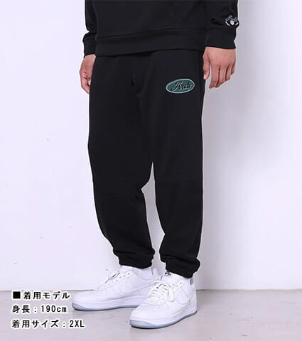 Arch Oval Logo Sweat Pants　黒